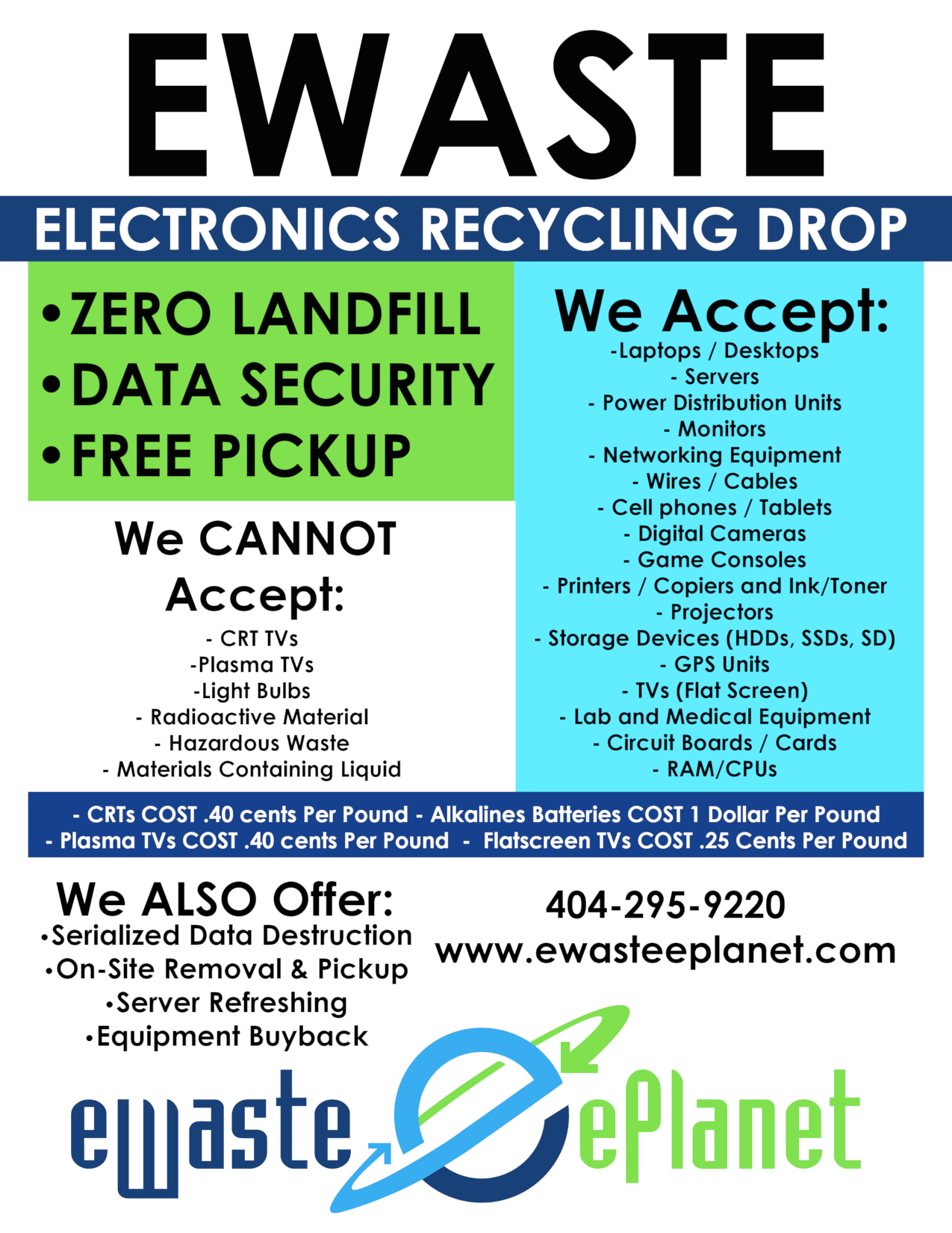 Recycling Services we offer Flyer Atlanta Georgia