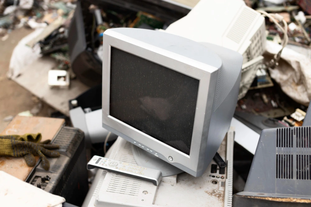 Electronics disposal service for computers and old laptops ready for recycling